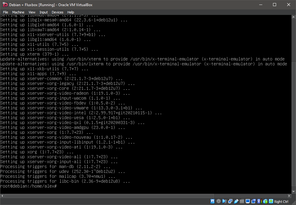 Running 'apt install xorg'